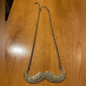 Gold Mustache Pendant Necklace